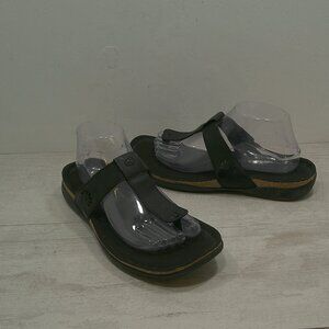 Keen Ana Cortez Leather Relaxed Casual Comfort Flip Flop Sandal Black Size 10